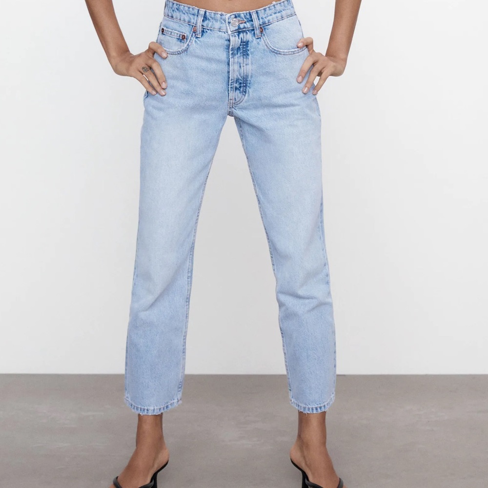 Zara straight leg light wash jeans
